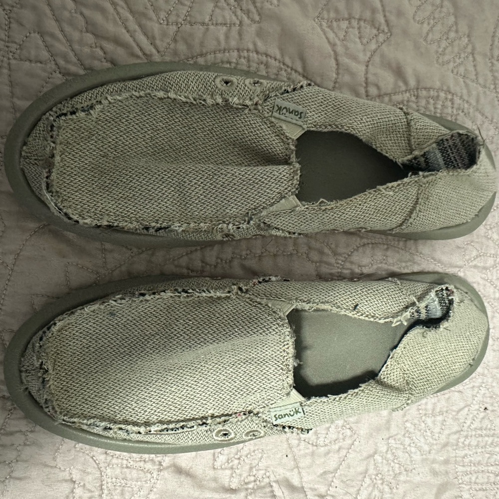 Sanuk Gray Moccasin Slip-Ons